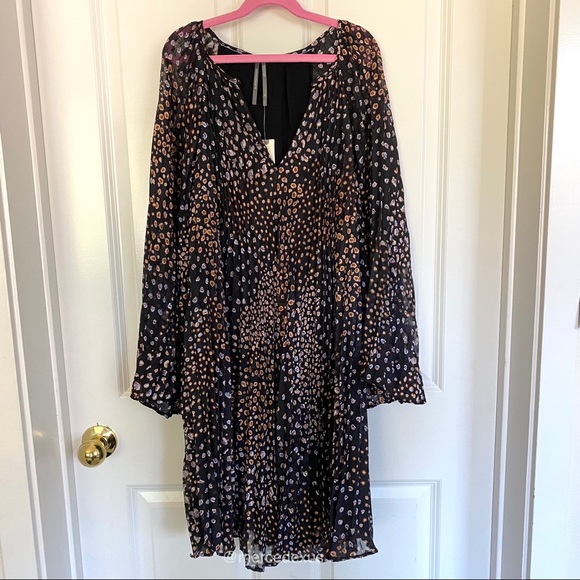 Anthropologie Toulon Pleated Navy Mini Dress Small - Picture 4 of 7